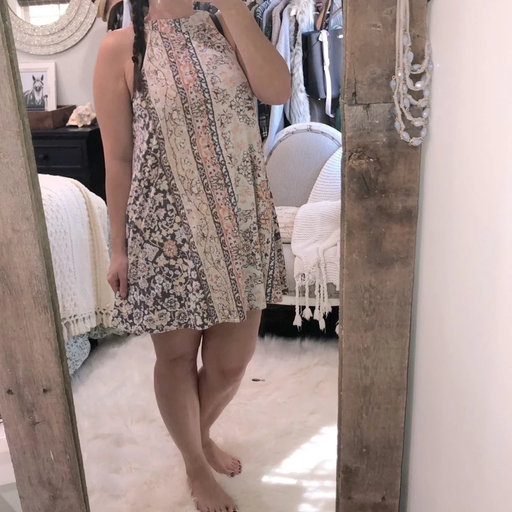 JUDITH March size large floral boho trapeze dress